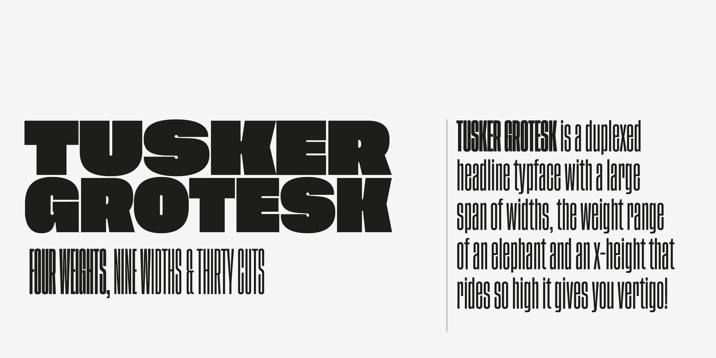 Ejemplo de fuente Tusker Grotesk #2